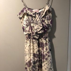 Purple floral; beige; super comfy and cute! Dress